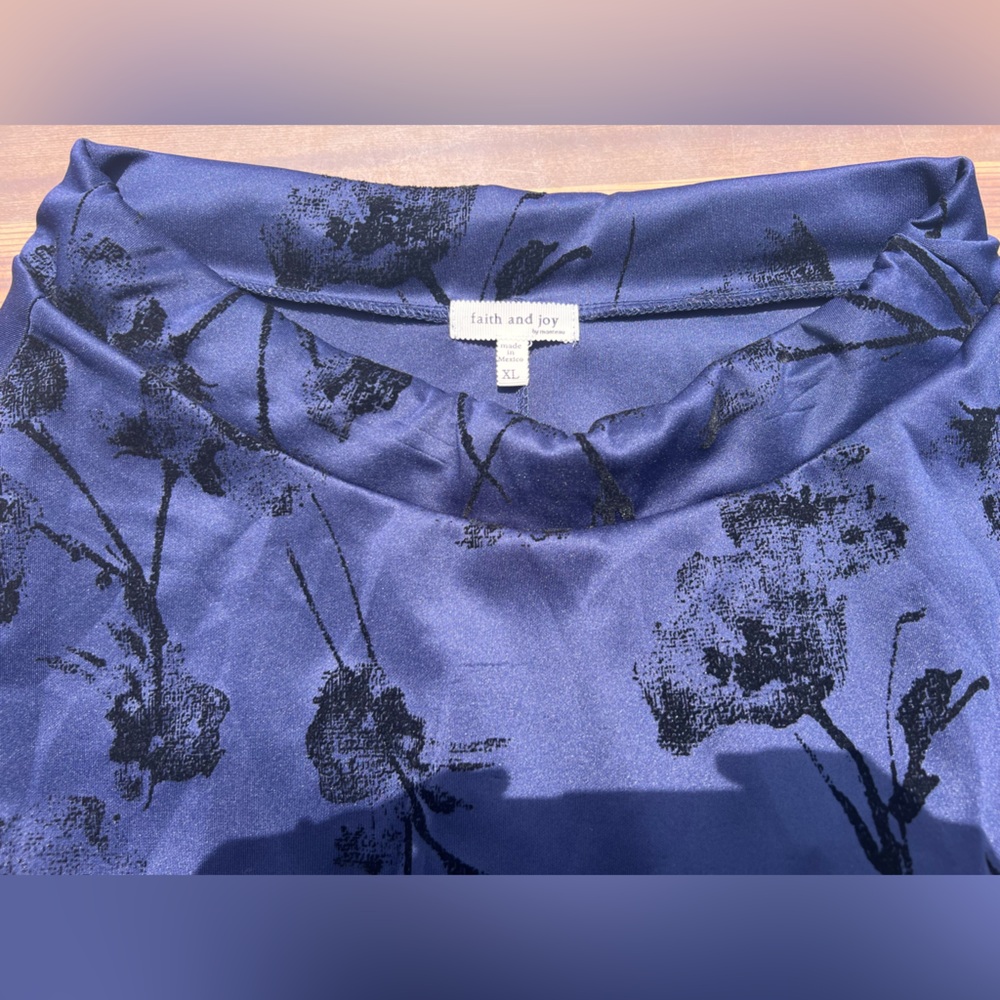 Faith and Joy Blue Floral Skirt